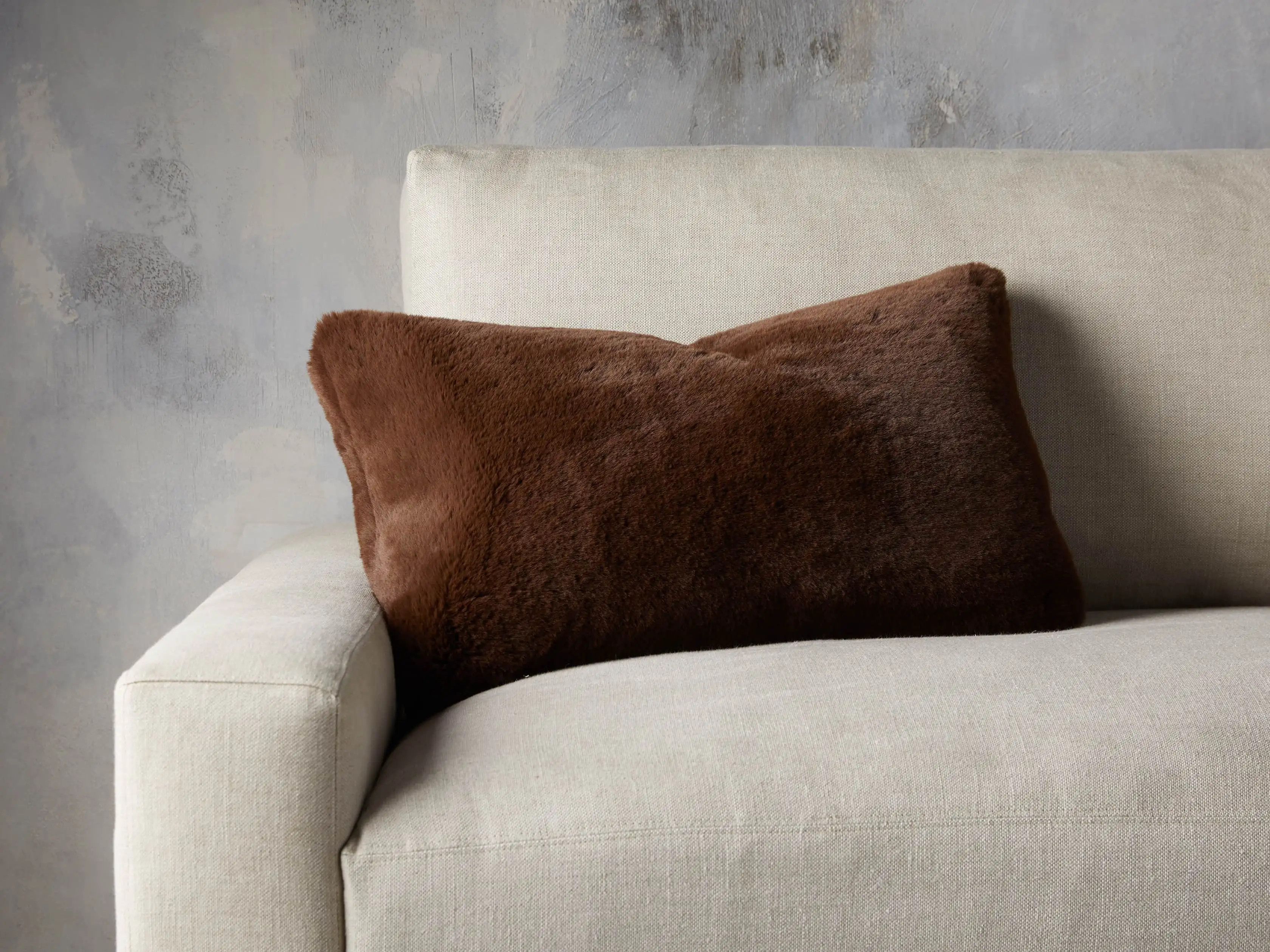 Faux Fur Rabbit Lumbar Pillow Cover | Arhaus