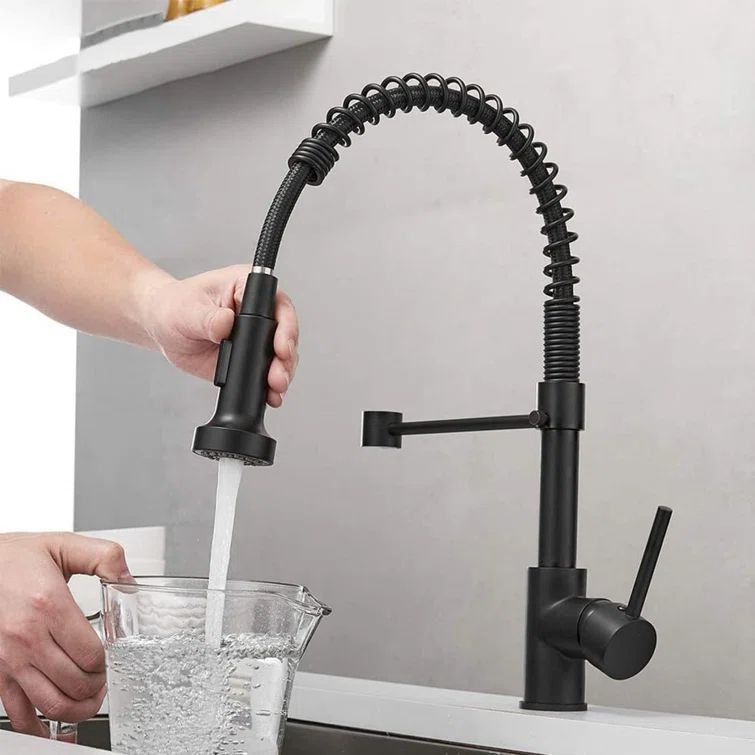 WAY-ANDYHG002 Pull Out Touchless Single Handle Kitchen Faucet with Accessories | Wayfair North America