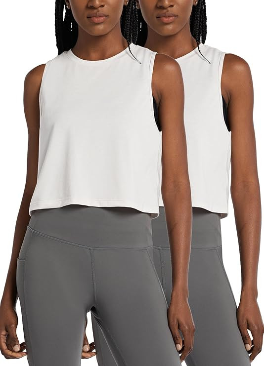 baleaf Workout Tops for Women Crop Tank Top Quick Dry Athletic Gym Exercise Sleeveless Shirts Mus... | Amazon (US)