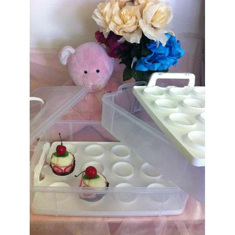 Cupcake Storage Carrier Container Holds 24 Cupcakes or Muffins Great for Parties | Walmart (US)