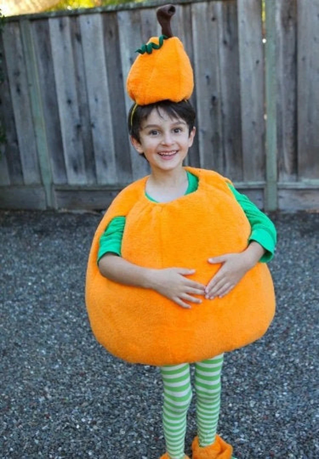 Kids Orange Pumpkin Halloween Costume Custom Made Soft Cuddly Fabric 3 Piece Set Jack O Lanturn -... | Etsy (US)