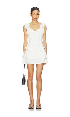 Runaway The Label Bronte Ruffled Corset Mini Dress in White from Revolve.com | Revolve Clothing (Global)