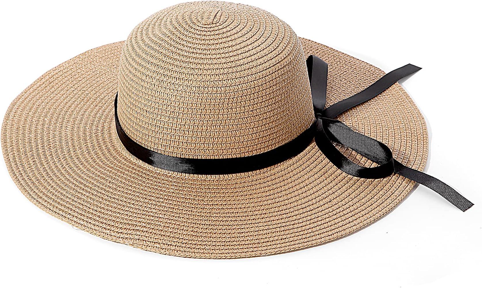 Women's Sun Hat UPF50 Wide Brim Sun Hat Foldable Straw Hat Summer Hat for Women | Amazon (US)