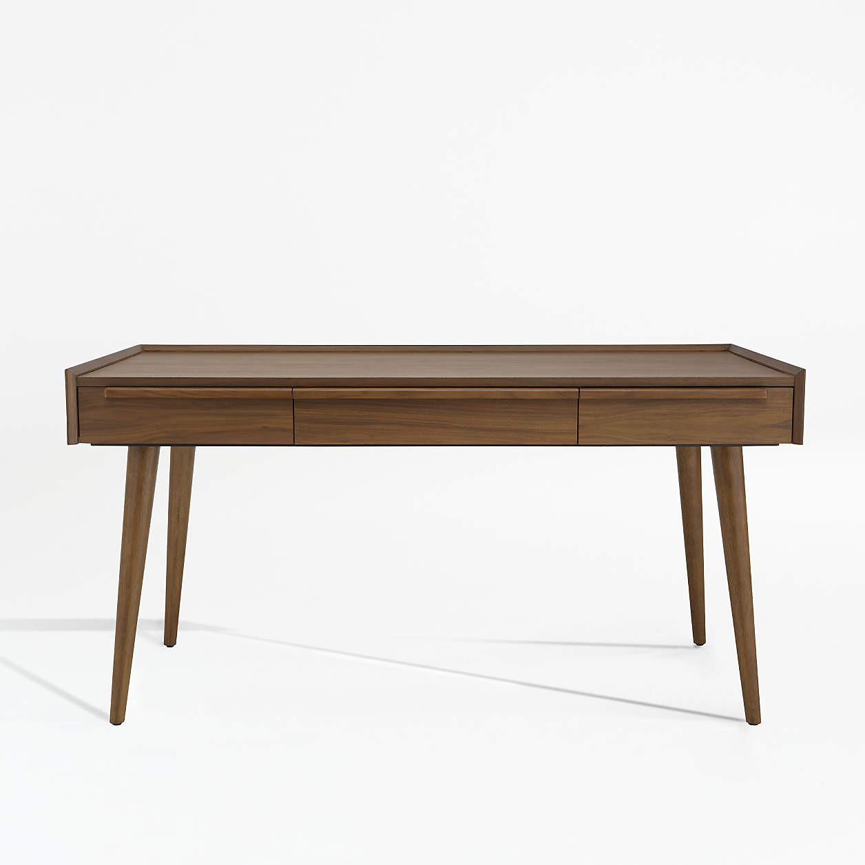 Tate 48" Walnut Desk with Outlet + Reviews | Crate & Barrel | Crate & Barrel