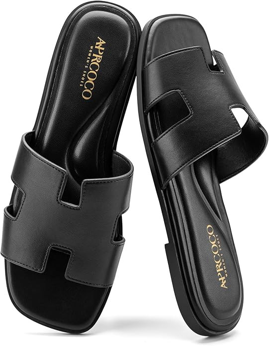 Women's Flat Sandals Dressy Classic H-Band Flats Sandals Summer Beach Vacations Slide Sandals | Amazon (US)