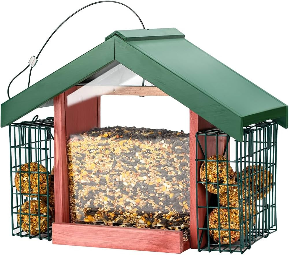 Ultimate USA Cedar Bird Feeder Wildbird Essentials Handmade Wooden Outdoor Ranch Patio Yard Tree ... | Amazon (US)