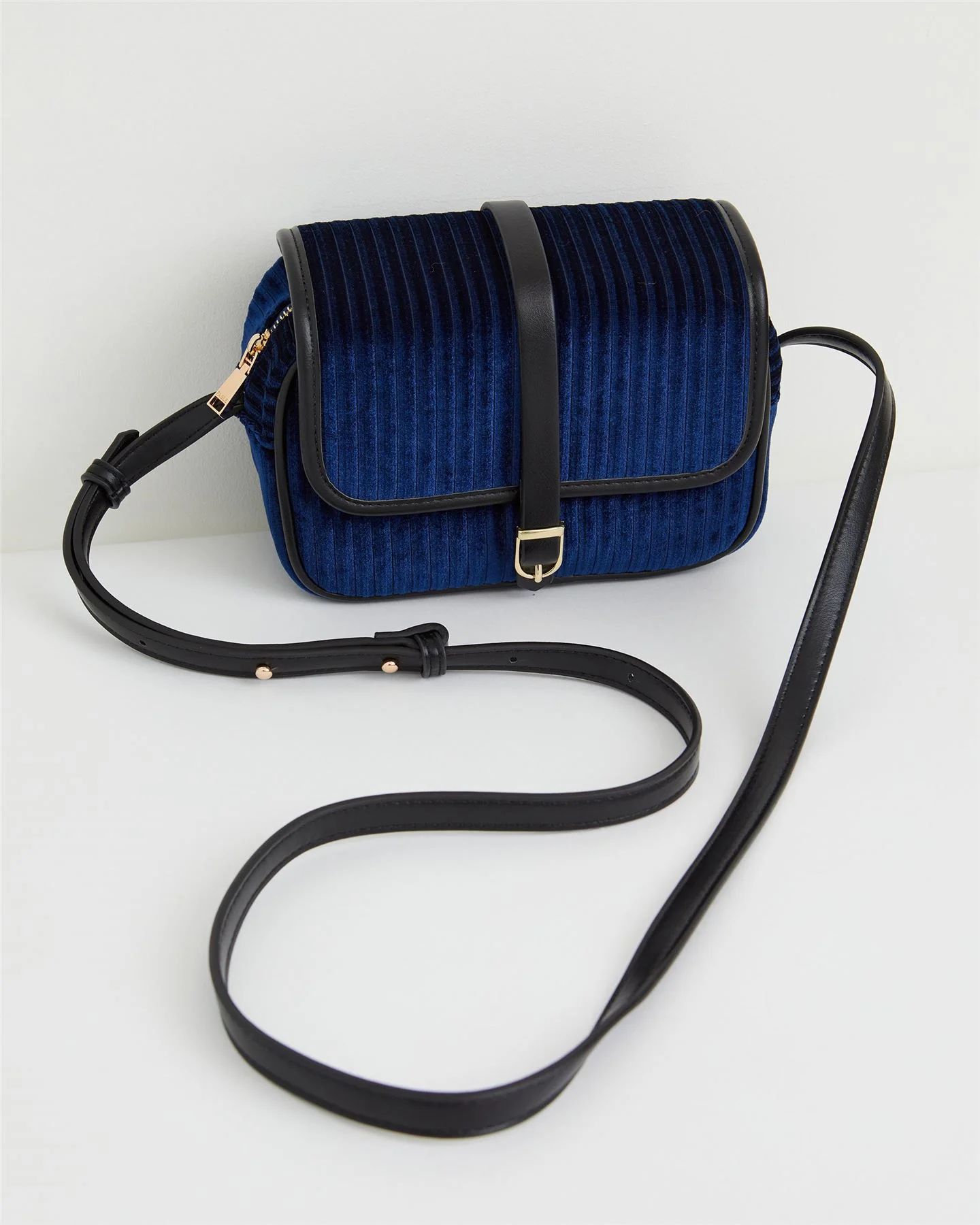 Vivianne Velvet Camera Bag - Sapphire Blue | Fable England