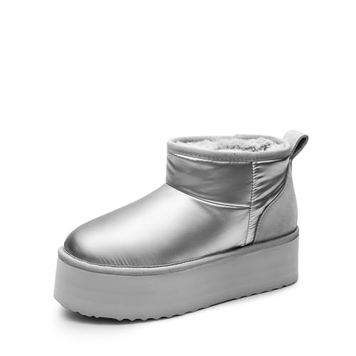 DREAM PAIRS Platform Mini Boots for Women Suede Genuine Leather, Classic Winter Ankle Snow Boots ... | Amazon (US)