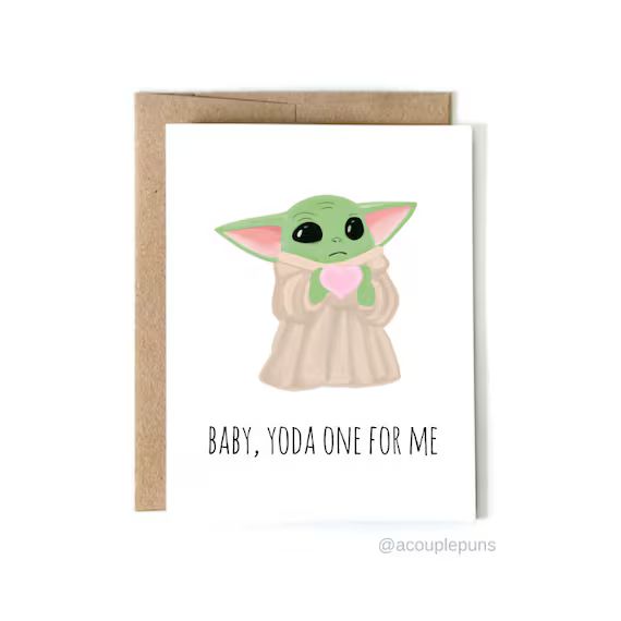 Baby Yoda Card  Valentine's Day Card Star Wars | Etsy | Etsy (US)