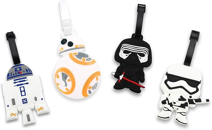 4 Pcs Set Star Wars Kylo Ren BB8 Stormtrooper R2D2 Silicone Travel Luggage Baggage Identification... | Amazon (US)