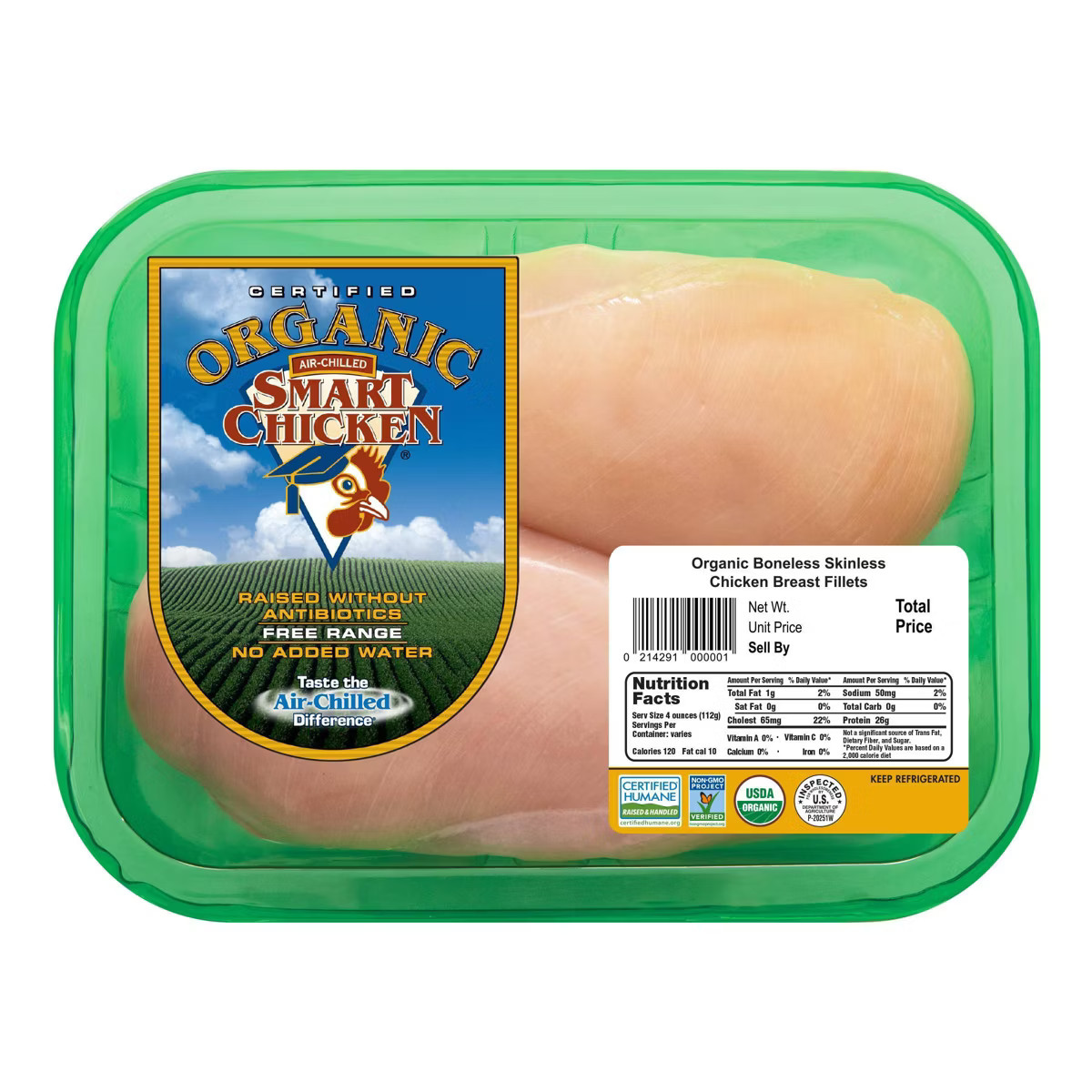 Smart Chicken Organic Boneless & Skinless Chicken Breast - 0.75-1.75lbs - price per lb | Target