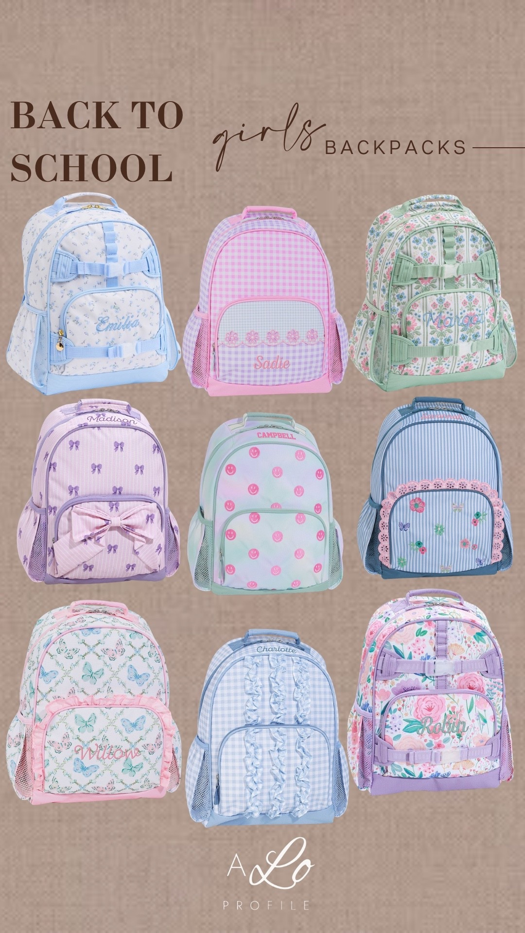 Back to School: Girls Backpacks 🤍