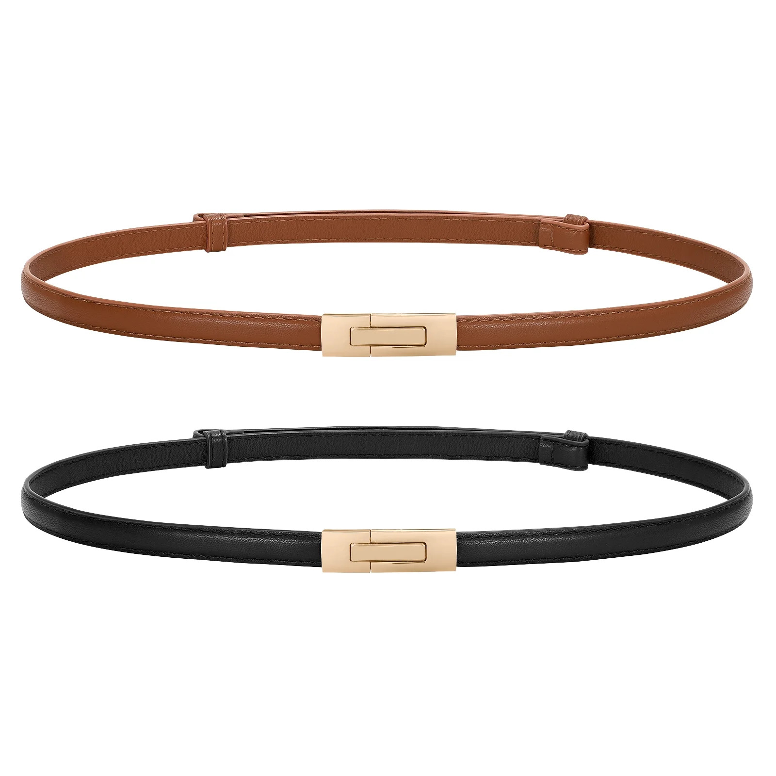 SUOSDEY Skinny Women Belt Thin Women Belt Ladies Dresses Belt with Alloy Turn Lock | Walmart (US)