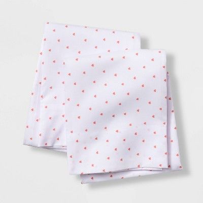 Set of 2 Micro Heart Pillowcases Coral - Pillowfort™ | Target