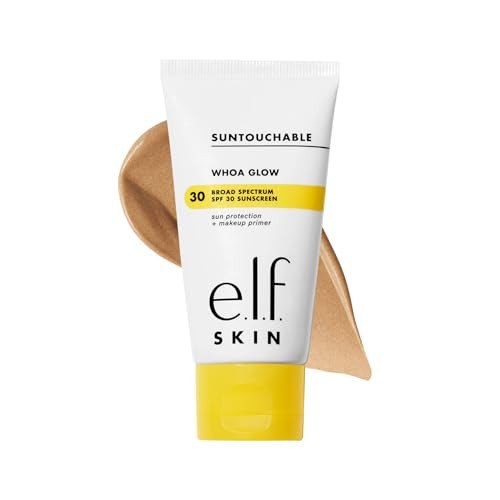 e.l.f. SKIN Suntouchable Whoa Glow SPF 30, Face Sunscreen & Makeup Primer with Hyaluronic Acid, Vegan & Cruelty-Free, Sunburst | Amazon (US)