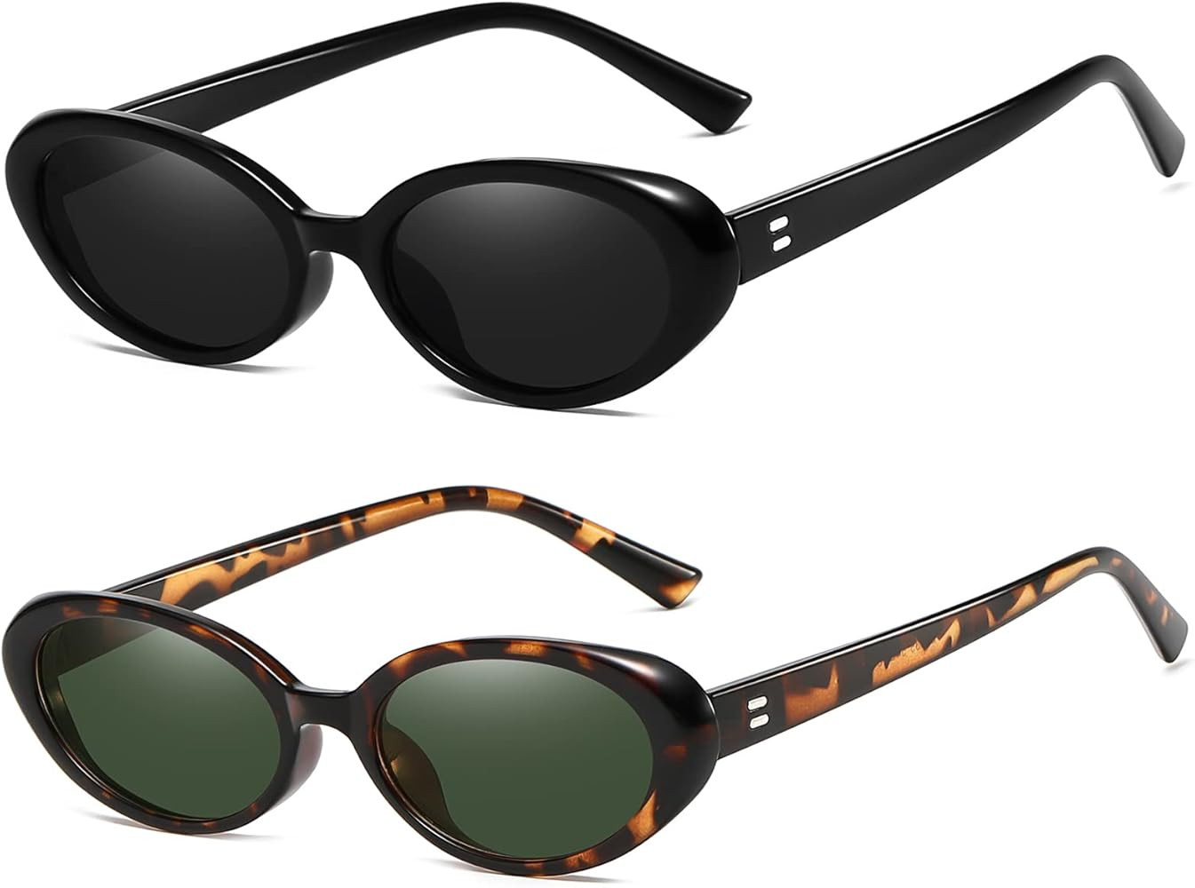 Retro Oval Sunglasses for Women Driving Fashion Cat Eye Glasses | Amazon (US)