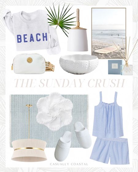 This week’s Sunday Crush - several items currently on sale including the art & palm (through Monday) and the pendant light!
-
Coastal home decor, coastal style, coastal decor, coastal interiors, beach home, beach house decor, beach house style, beach sweatshirt, beach crewneck, coastal artwork, area rug, gifts for her, herringbone accent rug, blue rug, coastal rugs, beach house rugs, dash & Albert rugs, living room rugs, bedroom rugs, 9x12 rugs, 10x13 rugs, 8x10 rugs, 5x8 rugs, 3x5 rugs, runners, Amazon rugs, 24in chandelier, target lighting, coastal chandelier, coastal pendant light, faux fan palm branch, ocean and jasmine, reed diffuser, sea urchin serving bowl, white decorative bowl, white ceramic brass metal armed sconce, coastal wall sconce, white wall sconce, bedroom sconces, bathroom sconces. white oyster plate, waffle weave resort slippers, summer slippers, pajama shorts set, summer pajamas, spring pajamas, lake pajamas, beach resort style, Lily Pulitzer belt bag, white belt bag, beach artwork, coastal artwork, 

#LTKfindsunder100 #LTKsalealert #LTKhome