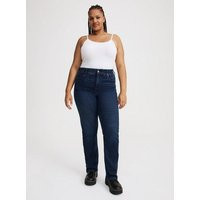 High-Rise Straight Leg Bombshell Straight Jeans in Darkblue-Denim | Torrid (US & Canada)