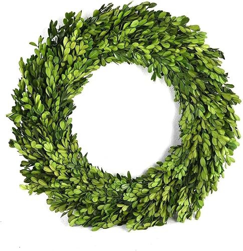 BOXWOOD WORLD Boxwood Wreath 12 inch Preserved Nature Boxwood Home Decor Stay Fresh for Years Spring Summer Fresh Green Wreath Farmhouse Holiday Home Wreath Decor Spring Wreath | Amazon (US)