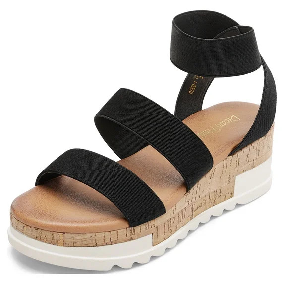 DREAM PAIRS Women's Open Toe Ankle Strap Casual Flatform Platform Sandals | Walmart (US)