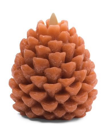 4x4.5 Led Flameless Chalky Pinecone Candle | TJ Maxx