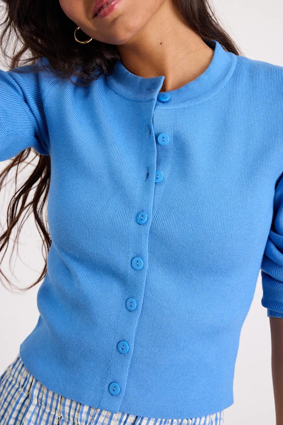 Araya Bright Blue Button-Up Cardigan | Lulus