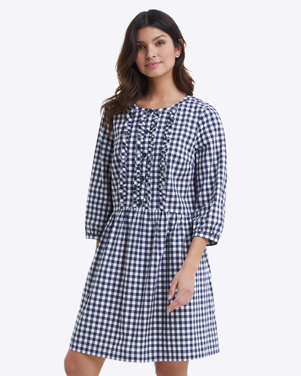 Wanda Dress in Navy Gingham | Draper James (US)