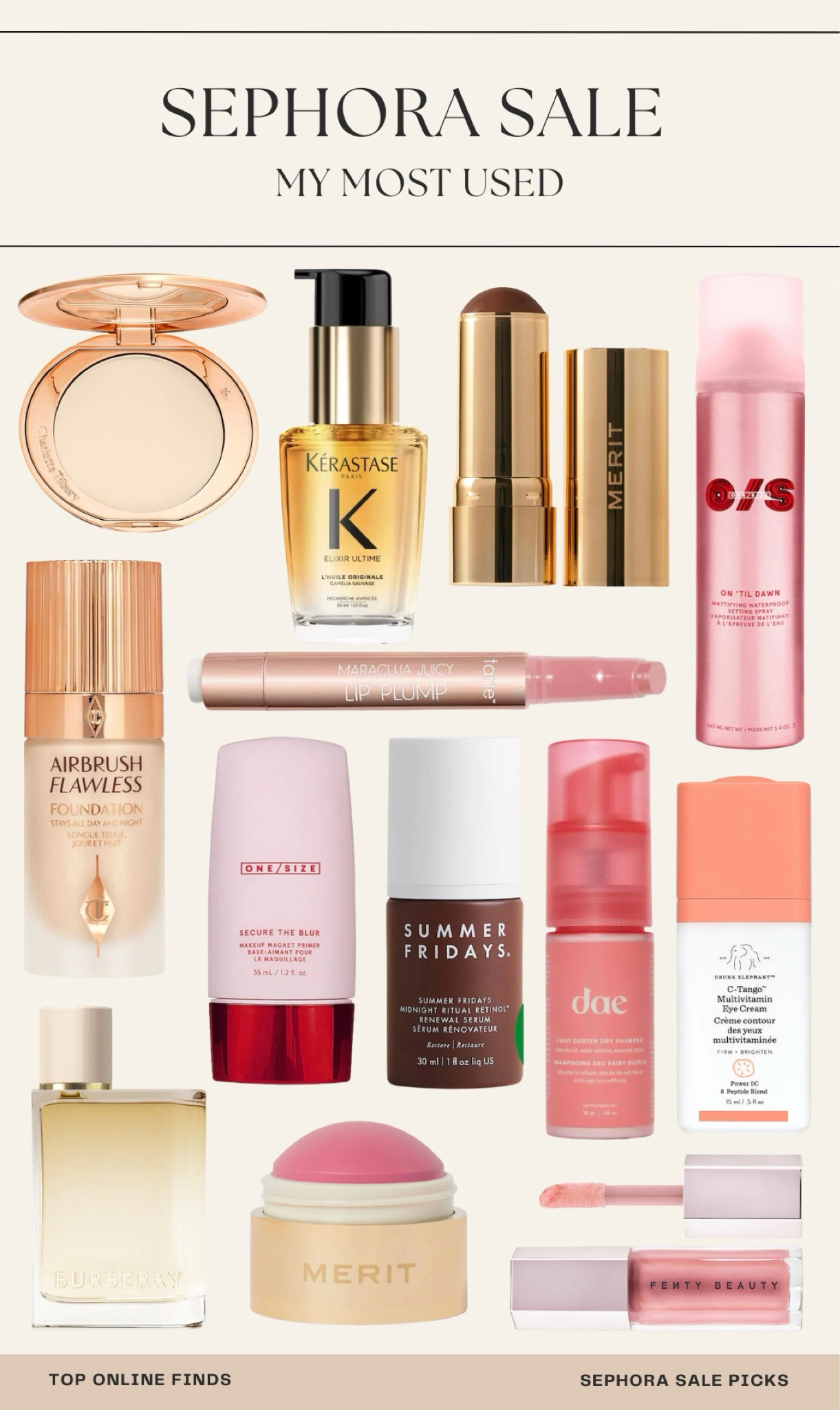 Sephora Sale / my most used 💄

Sephora, Sephora sale, makeup, skincare, summer Fridays, one size, Charolette Tillbury, Dae, Drunk Elephant, Merit, Kerastase, tarte, Fenty

#LTKsalealert #LTKSeasonal #LTKbeauty