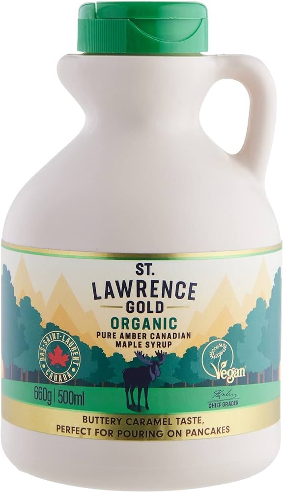 St Lawrence Gold Organic Maple Syrup 500ml - Canadian Amber Maple Syrup 660g - Sugar Syrup Altern... | Amazon (UK)