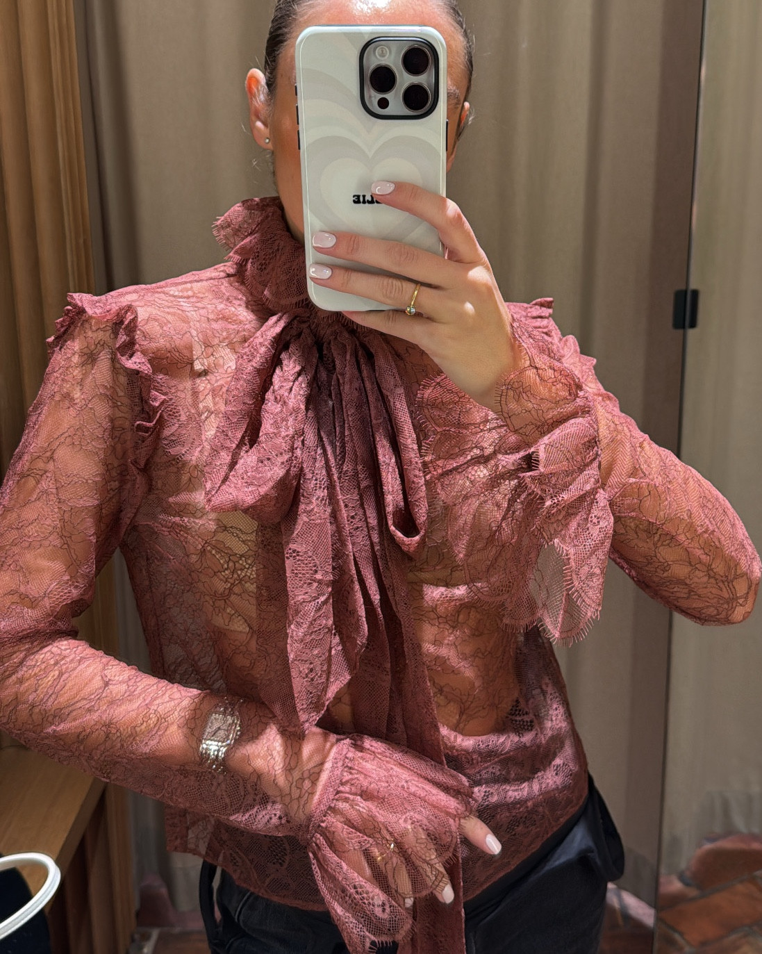 Beautiful pink lace blouse with ruffle collar 🩷💞✨🫶🏼

#LTKstyletip