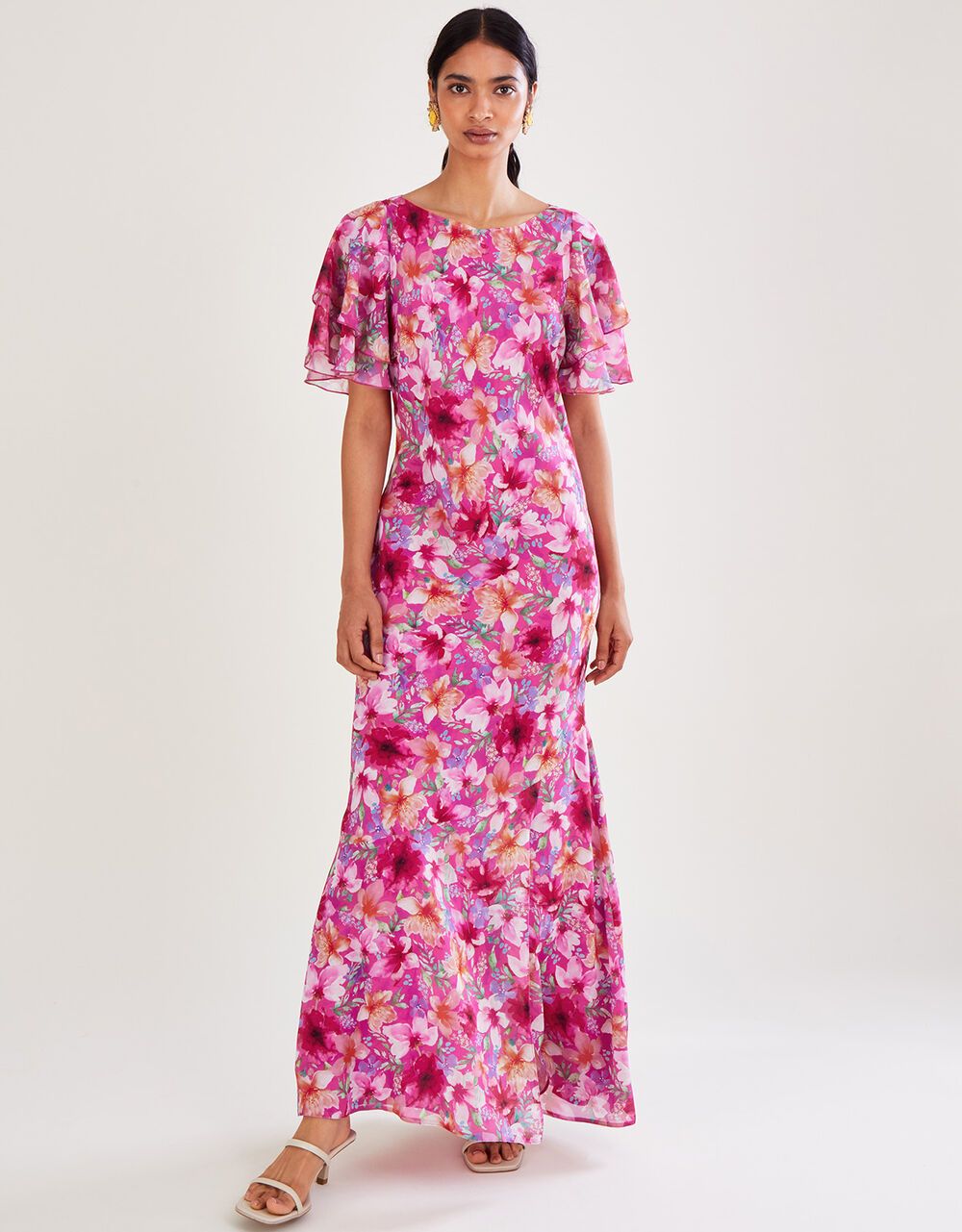 Pia Floral Print Maxi Dress Pink | Monsoon (UK)
