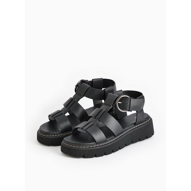 Black Chunky Sandals. 4 | Tu Clothing