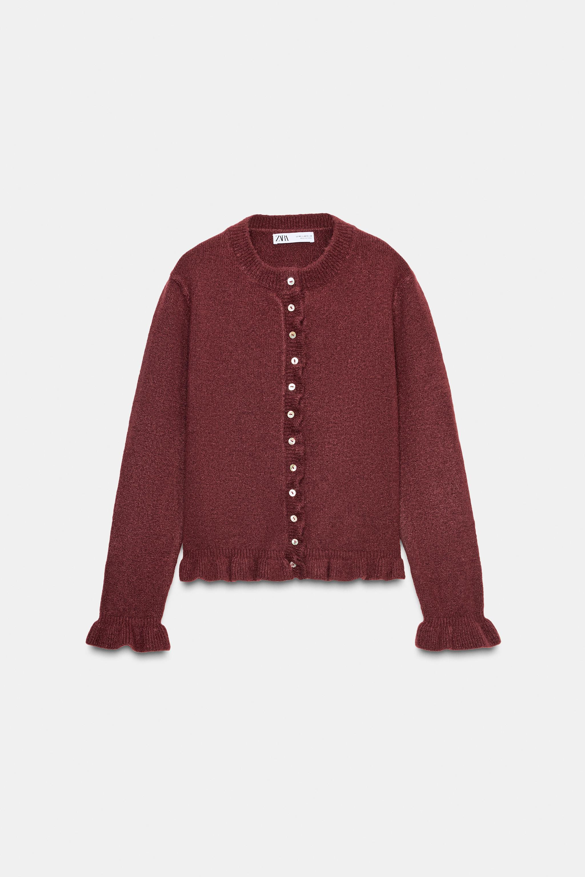 RUFFLED KNIT CARDIGAN | Zara US