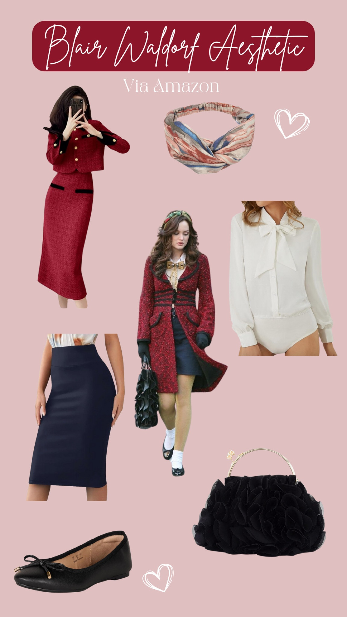 Blair Waldorf Aesthetic ♥️
Gossip Girl, Serena, Blair, tweed set, pencil skirt, bow blouse, ruffle purse, ballet flats, knit headband, fashion, icon, trendy, clean girl, boss babe, xoxo, amazon

#LTKstyletip #LTKSeasonal #LTKsalealert