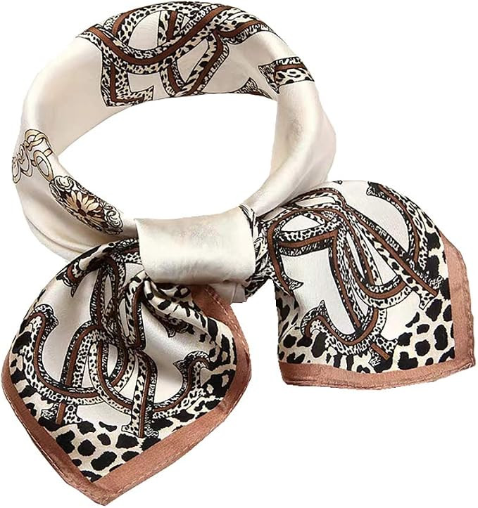 100% Mulberry Silk Scarf -21” Square Neckerchief with Gift Packed | Amazon (US)