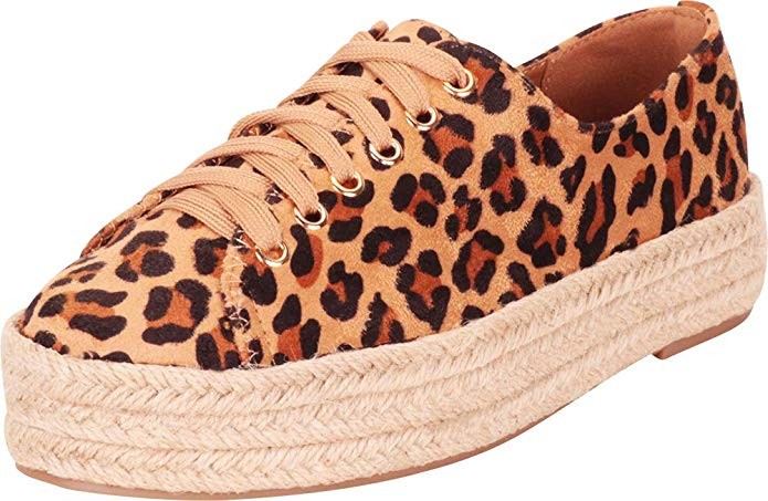 Cambridge Select Women's Low Top Lace-Up Chunky Espadrille Flatform Fashion Sneaker | Amazon (US)