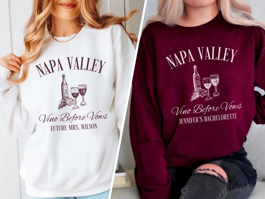 Vineyard Bachelorette Sweatshirts Custom Winery Bachelorette - Etsy | Etsy (US)