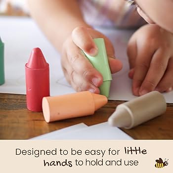 Honeysticks 100% Pure Beeswax Crayons (12 Pack) - Pastel Colored, Non Toxic Crayons, Safe for Bab... | Amazon (US)