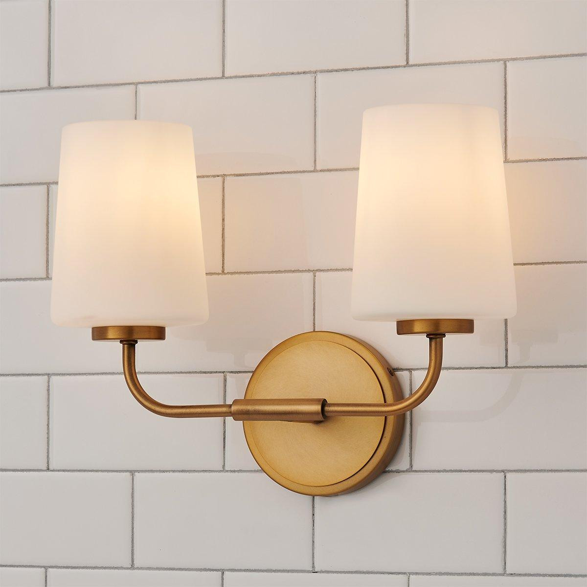 Jeida Opal Glass Vanity Light - 2 Light | Shades of Light