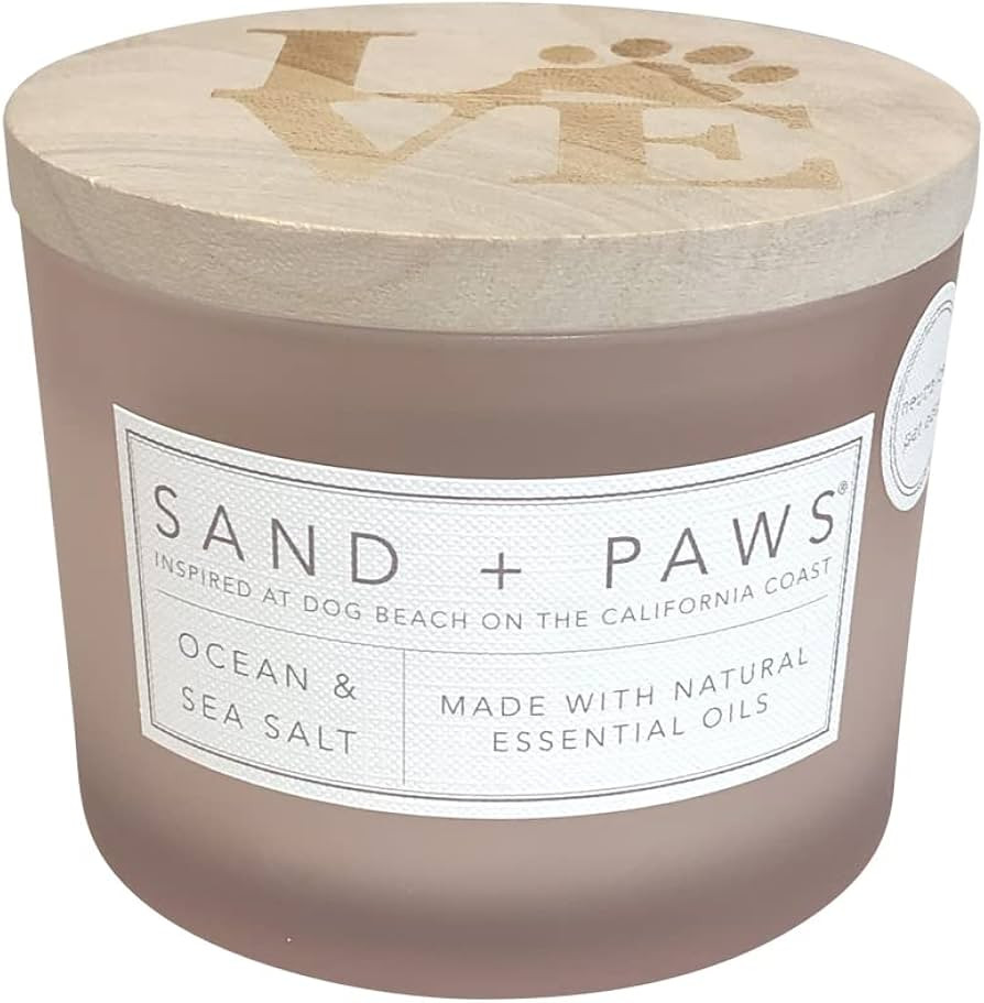Sand + Paws Scented Candle - Ocean & Sea Salt –Luxurious Air Freshening Jar Candles Neutralize ... | Amazon (US)