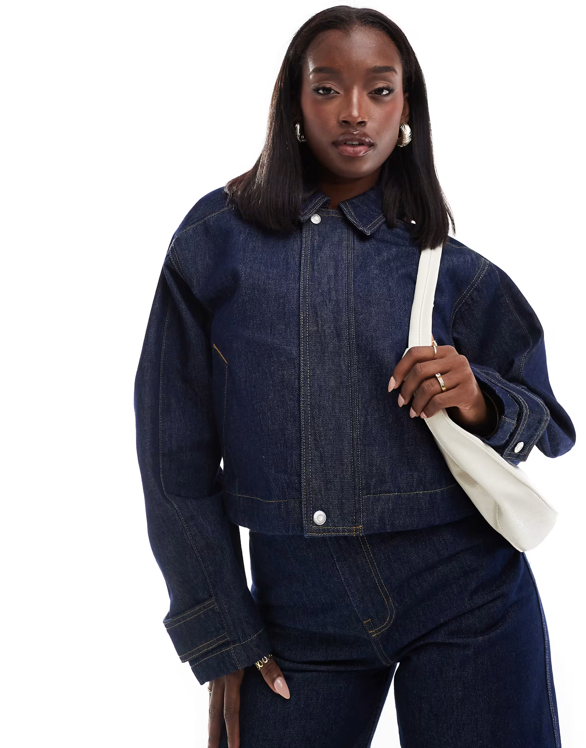 ASOS DESIGN denim jacket with adjustable waist in raw wash | ASOS (Global)