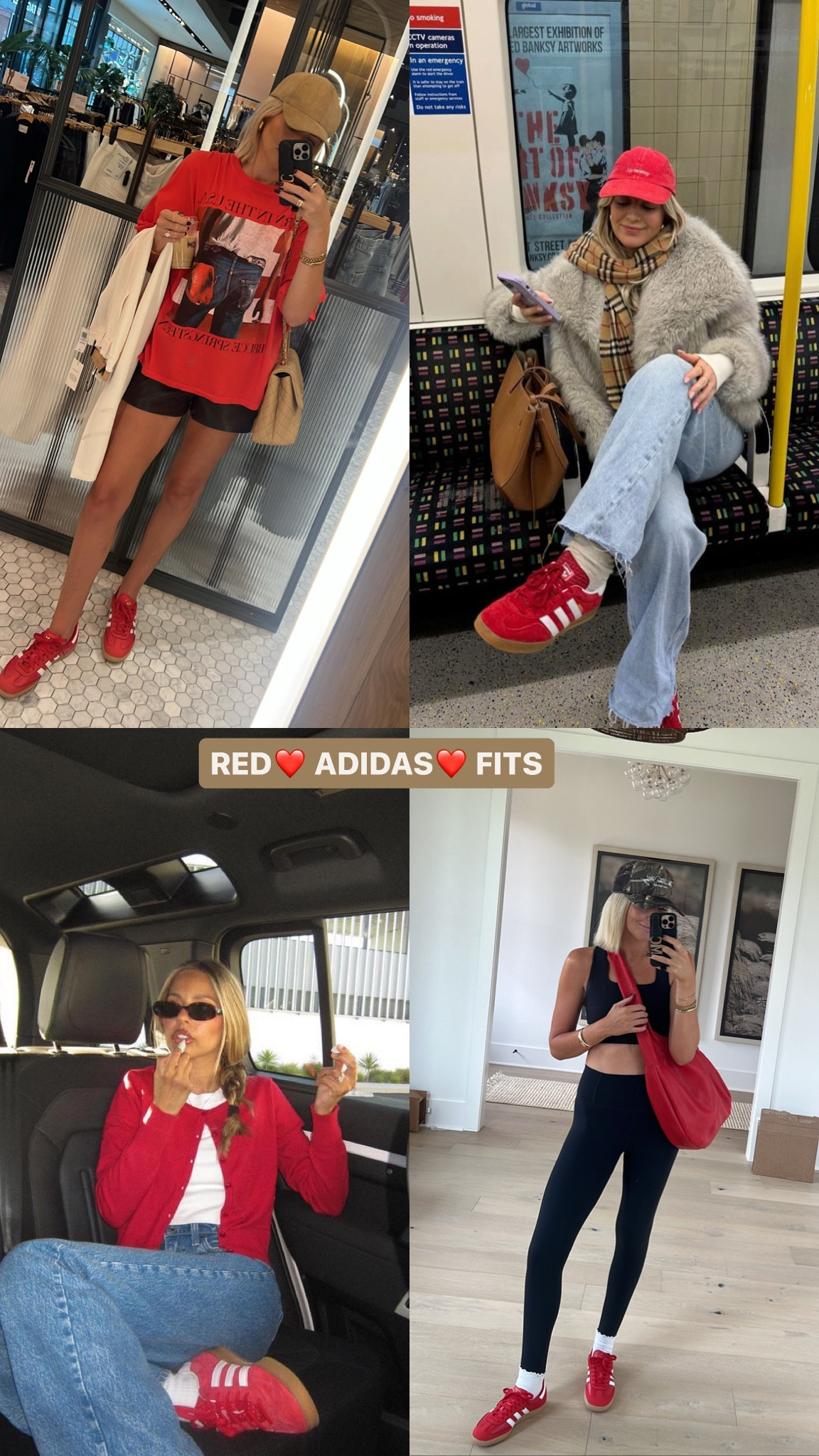 Adidas red samba in stock! Fashion style outfit 

Women - true to size 
Men - 1.5 smaller 

#LTKShoeCrush #LTKFitness #LTKFindsUnder100