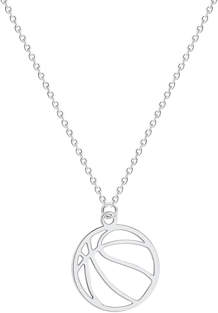 Minimalist Hollow Basketball Pendant Necklace for Teens Sports Lover Friendship Gift | Amazon (US)