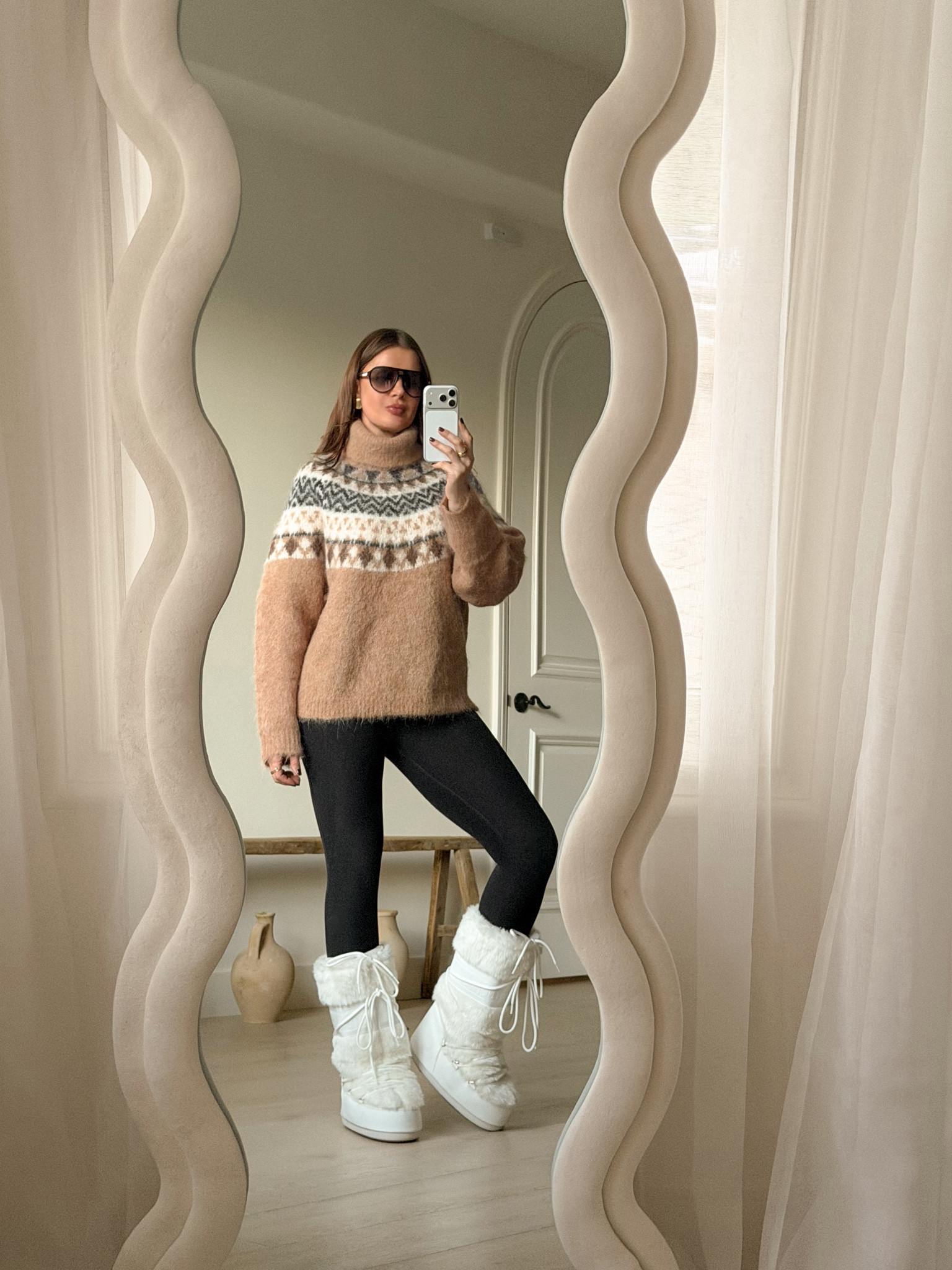 Shop warm ski sweaters, leggings and moon boots for a winter getaway or a ski day. This ZARA sweater is on sale now! It’s warm and cozy, perfect for the cold winter days
 
#sweater #jacquardsweater #skisweater #wintersweater #winteroutfit #moonboots #leggings #snowboots #warm #cashmeresweater 

#LTKFindsUnder100 

#LTKSaleAlert #LTKSeasonal