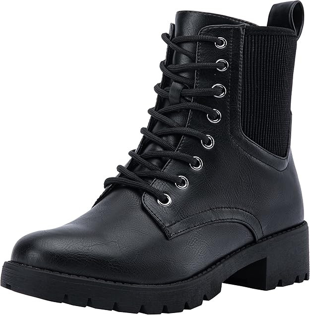 Vepose Womens' 916 | Ankle Boots | Combat Boots | Lace-up Booties with Inside Zipper | Amazon (US)