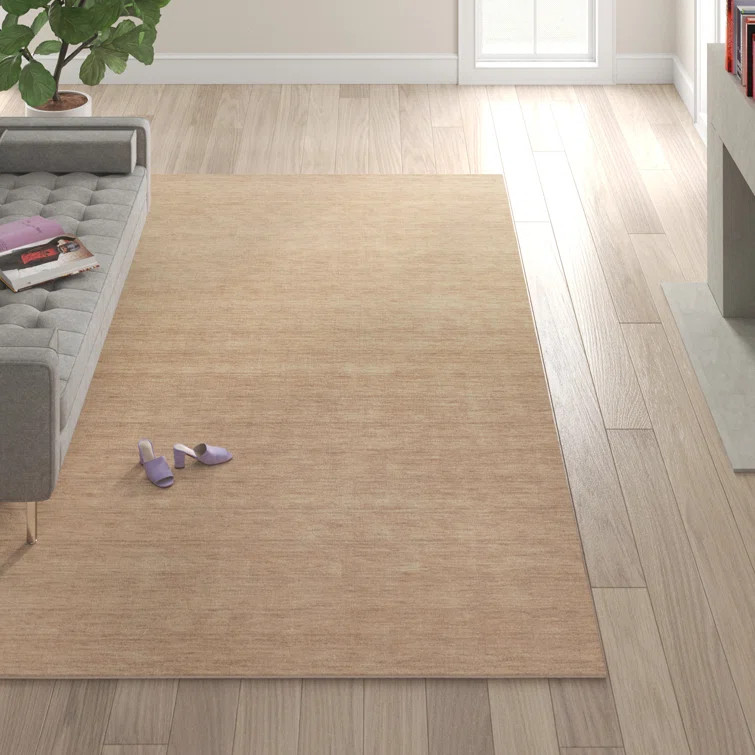 Ameia Contemporary Wool Rug, Beige, 3''-6" X 5''-6" Area Rug | Wayfair North America