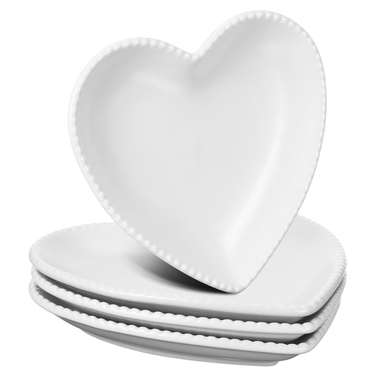 4 Set Valentine's Day Heart Shaped Plates Ceramic Salad Cute Plate Set Steak Elegant Dinner Dish ... | Amazon (US)