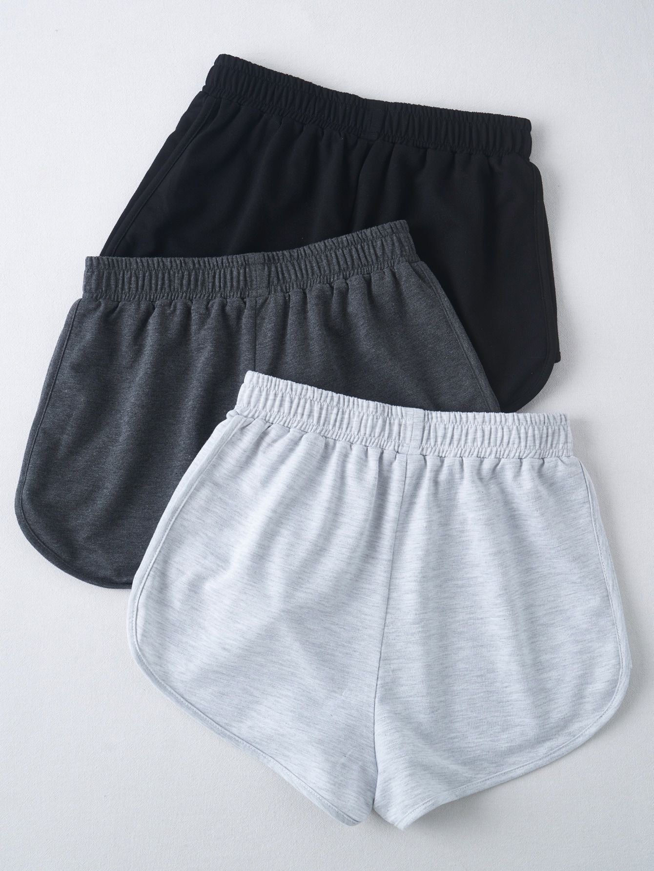 3 Pack Tie Front Track Shorts | SHEIN