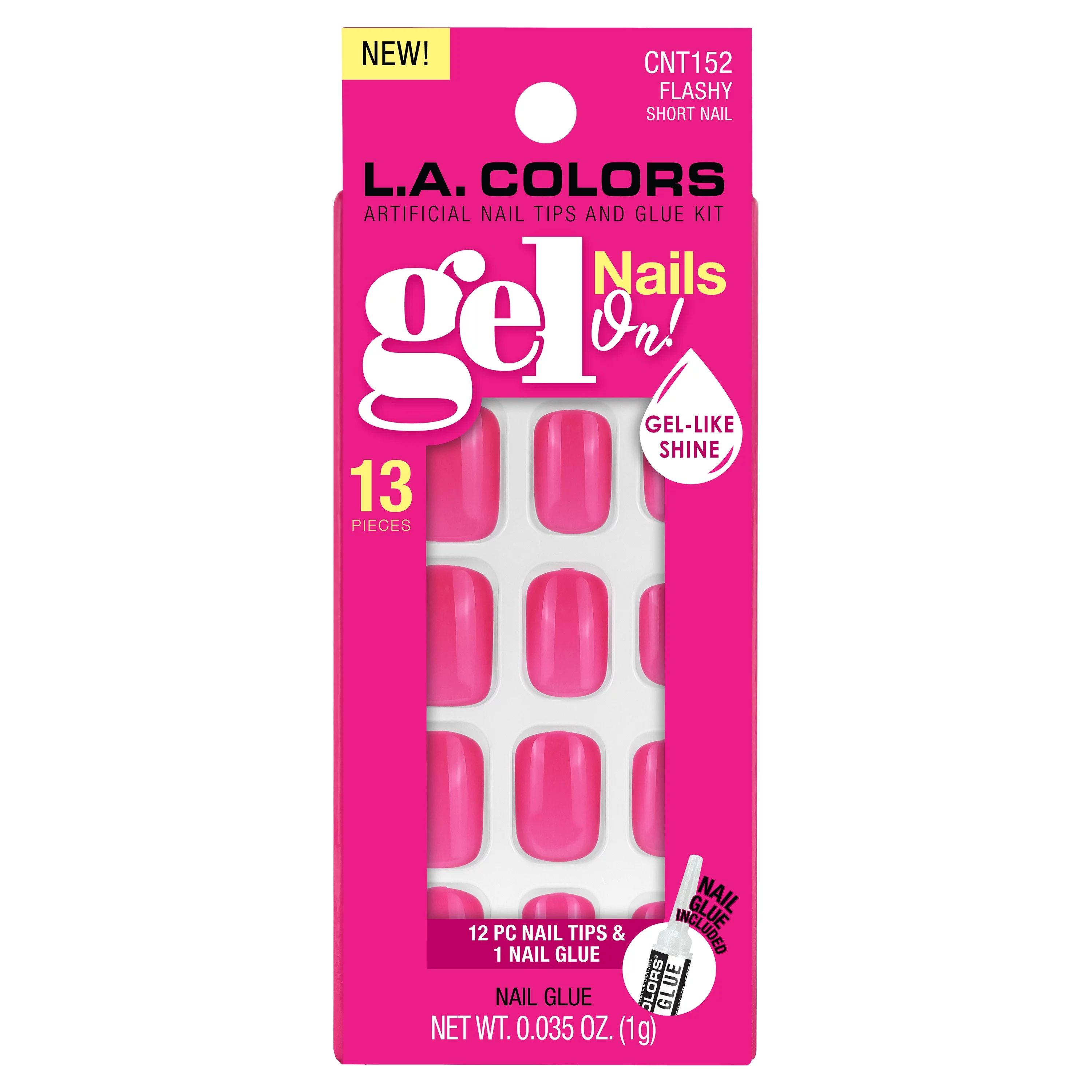 L.A. COLORS Gel Nails On Nail Tips, Flashy, 0.035 fl oz | Walmart (US)