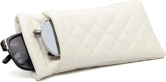 Face Shadow Double Eyeglasses Pouch Large Squeeze Top Microfiber Soft Glasses Case For Women With... | Amazon (US)